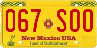 NM license plate 067SOO