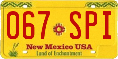NM license plate 067SPI