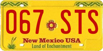 NM license plate 067STS