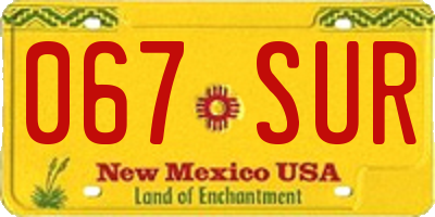 NM license plate 067SUR
