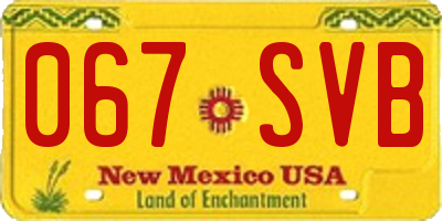 NM license plate 067SVB
