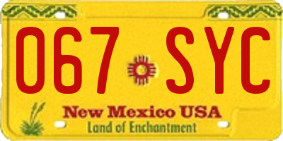 NM license plate 067SYC