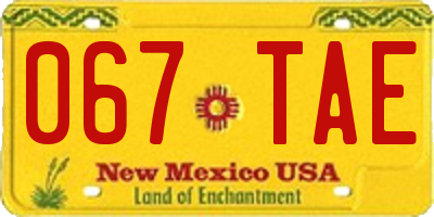 NM license plate 067TAE