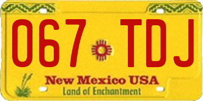 NM license plate 067TDJ