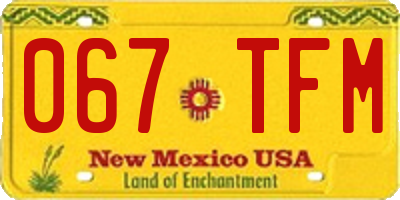 NM license plate 067TFM