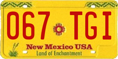 NM license plate 067TGI