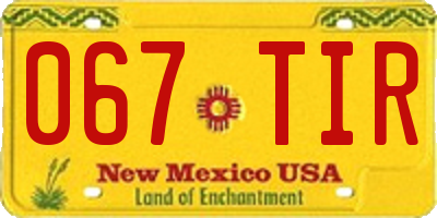 NM license plate 067TIR