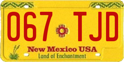 NM license plate 067TJD