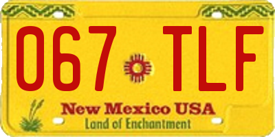 NM license plate 067TLF