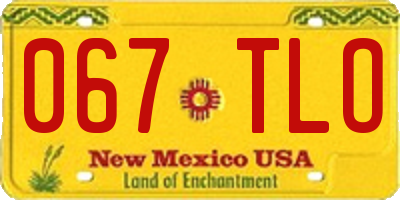 NM license plate 067TLO