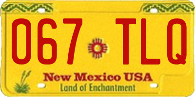 NM license plate 067TLQ