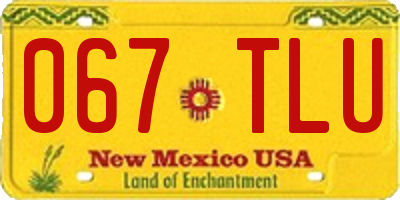 NM license plate 067TLU