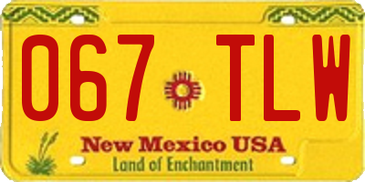 NM license plate 067TLW