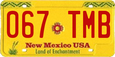 NM license plate 067TMB
