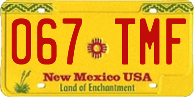 NM license plate 067TMF