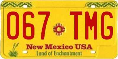 NM license plate 067TMG