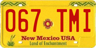 NM license plate 067TMI