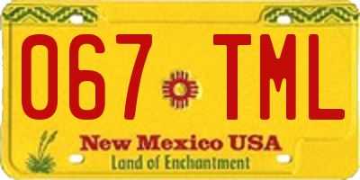 NM license plate 067TML