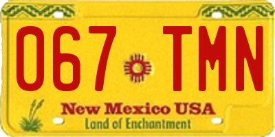 NM license plate 067TMN
