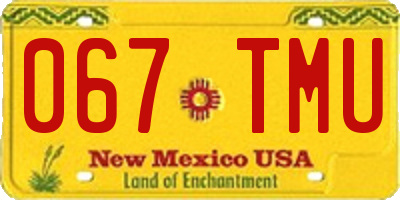 NM license plate 067TMU