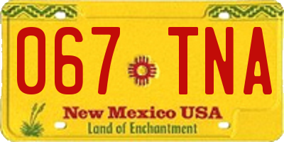 NM license plate 067TNA