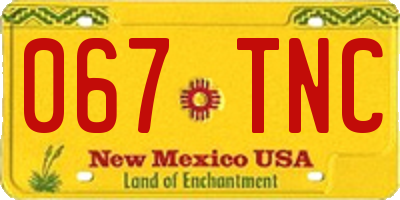 NM license plate 067TNC