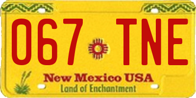 NM license plate 067TNE