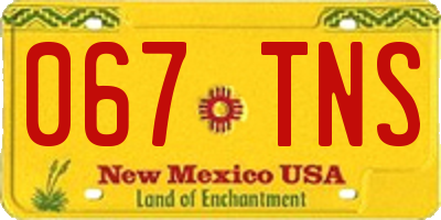 NM license plate 067TNS