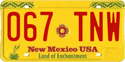 NM license plate 067TNW
