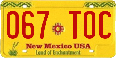 NM license plate 067TOC