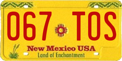 NM license plate 067TOS