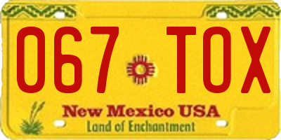 NM license plate 067TOX