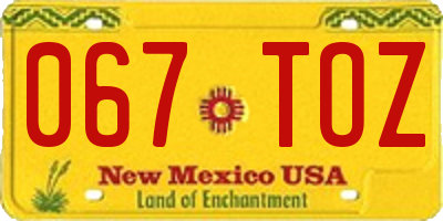 NM license plate 067TOZ