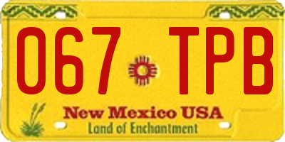 NM license plate 067TPB