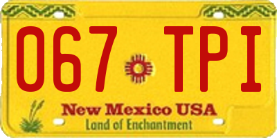 NM license plate 067TPI