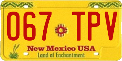 NM license plate 067TPV