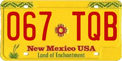 NM license plate 067TQB