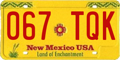NM license plate 067TQK