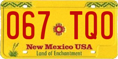 NM license plate 067TQO