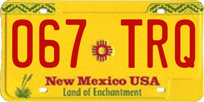 NM license plate 067TRQ