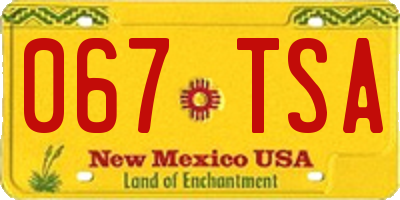NM license plate 067TSA
