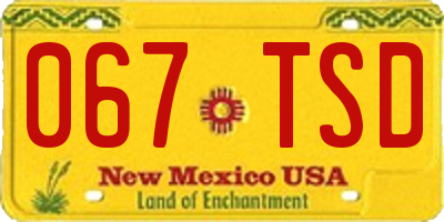NM license plate 067TSD