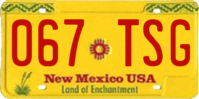 NM license plate 067TSG
