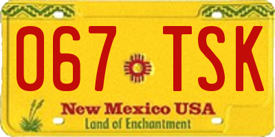 NM license plate 067TSK