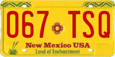 NM license plate 067TSQ