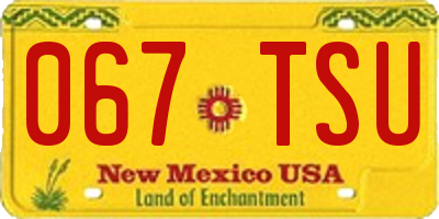 NM license plate 067TSU