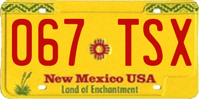 NM license plate 067TSX