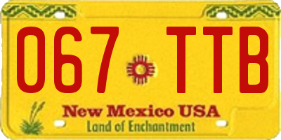 NM license plate 067TTB