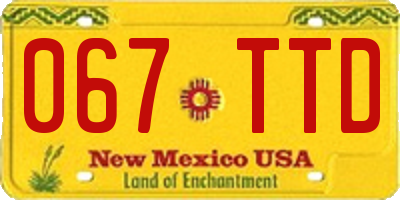 NM license plate 067TTD