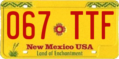 NM license plate 067TTF